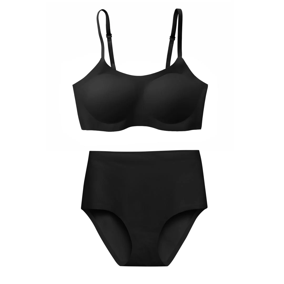 Black Support Bralette and High-Waisted Set - Image 4