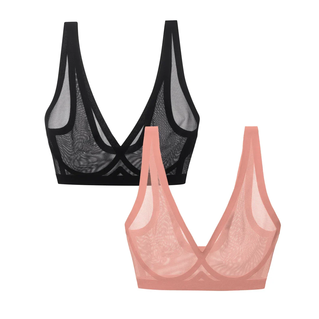 Dusty Rose and Black Sheer Bralette Bundle - Image 6